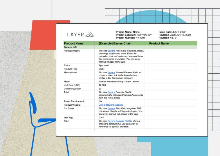 Ff E Specification Excel Template